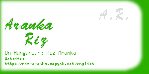 aranka riz business card